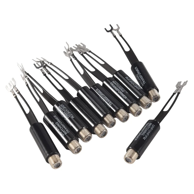 AS95-10 шт. UHF VHF FM 75-300 Ом ТВ-антенный адаптер соответствующий трансформатор коаксиальный кабель