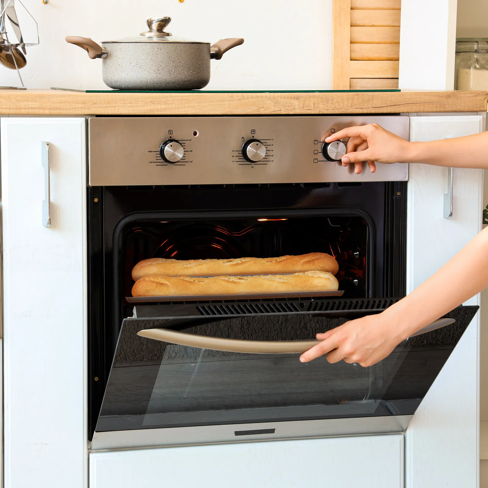 

Baking Tray Wave Bread Stick Mold Silver Size S 2 Slots Premium Baking Tool Easy Clean for Baguette French Bread