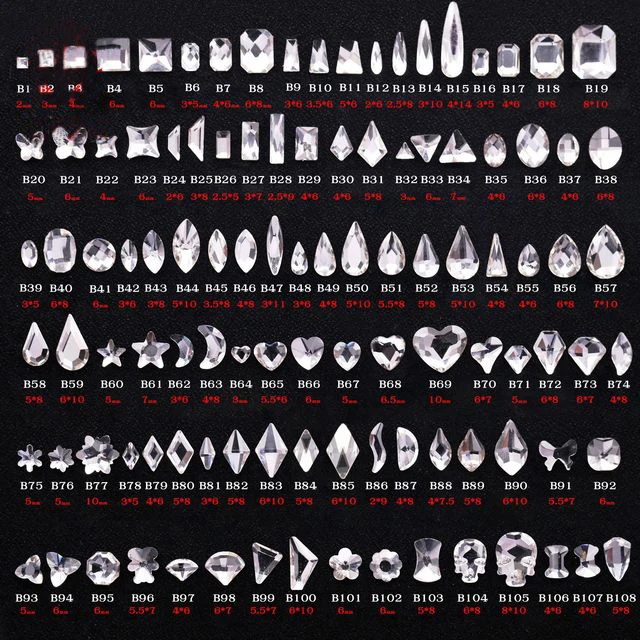 100pcs/Lot Crystal 3D Rhinestones Flat Back Shiny Stones Nail Art Decorations nail parts  Nail Gems Crystal Strass Accessories