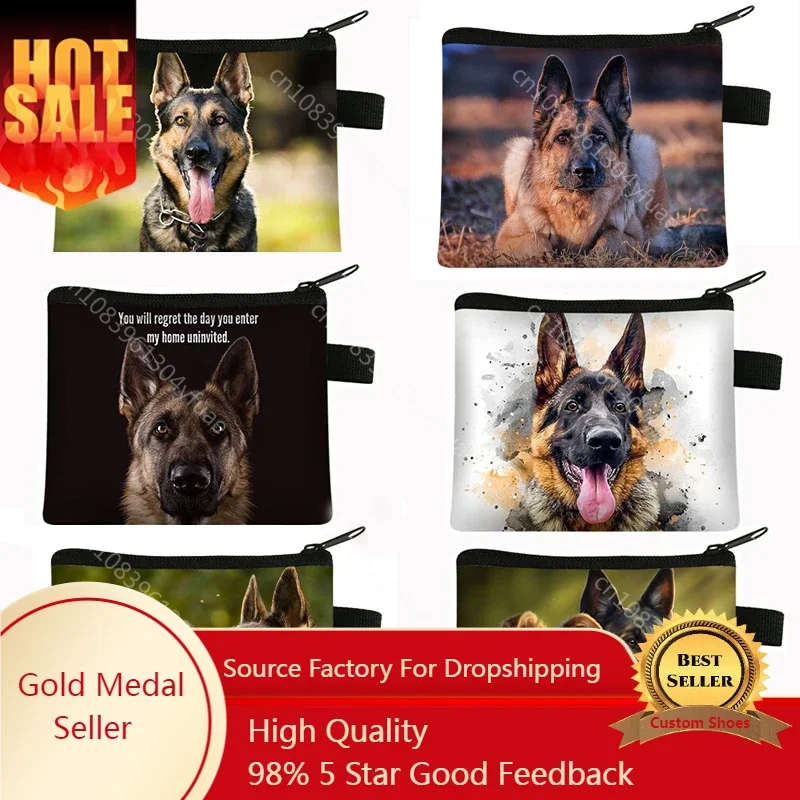 

German Shepherd / Husky Dog Print Wallet Women Coin Purse Girls Clutch Money Holder Bag Zipper Pouch Cute Coin Bags