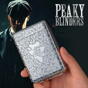 سيجارة محفورة عتيقة ، علبة Peaky Blinders ، حاوية شيلبي ، حامل صندوق جيب ، صندوق تخزين رجالي ، هدية أفضل 10 ولاعة بيكي بليندر مبيعا - رقم 2