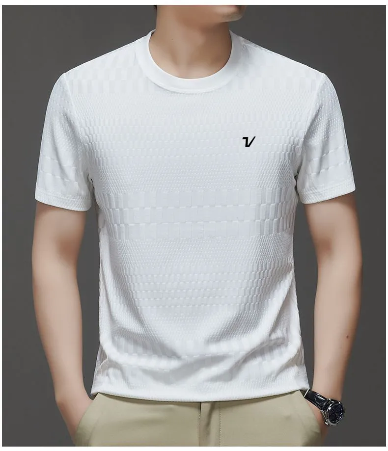 luxury-ice-silk-short-sleeve-man-golf-wear-2026-summer-new-korean-golf-t-shirt-round-neck-jacquard-casual-top-man-golf-clothing