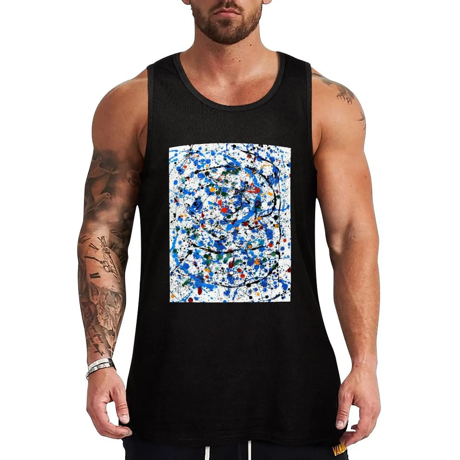 Jackson Pollock abstract, pattern design, Jackson Pollock art, Tank Top Street Style Tank Top Casual Urban Sleeveless Top