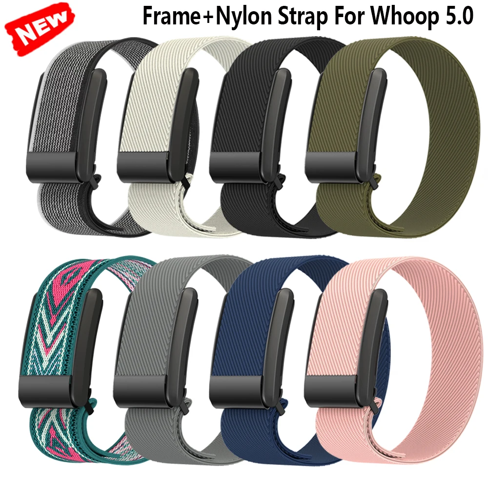 1/2pcs nylon Strap+Frame For Whoop 5.0 bands Whoop band 5.0 elastic Stretchable sports watch brecelet correa whoop 5.0 straps