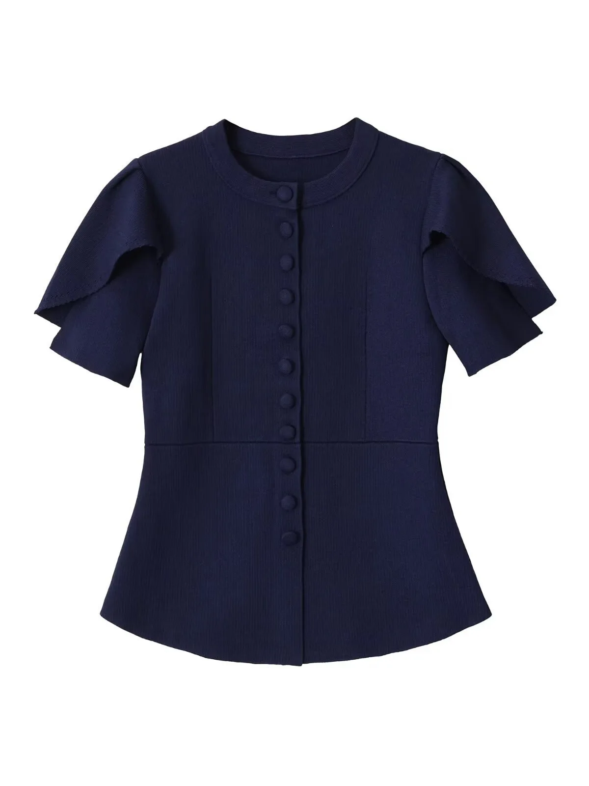 

Dave&Di New Cross-border European And American Slim Fit Split Bubble Sleeve Knitted Cardigan