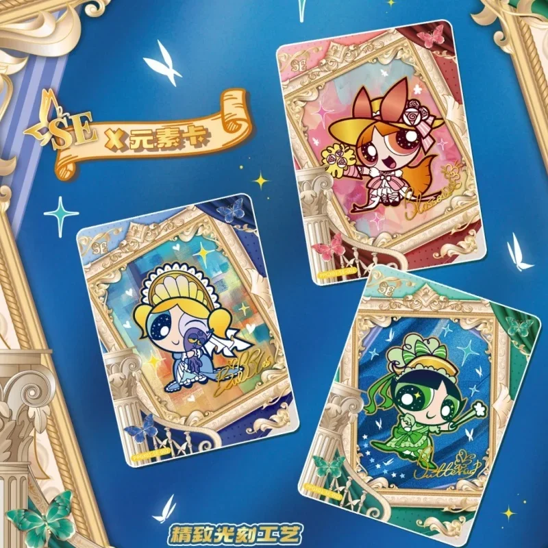 KAYOU حقيقية بطاقة Powerpuff الفتيات X عنصر حزمة محدودة SE بطاقة التذهيب زهر فقاعات أنيمي تحصيل بطاقات اللعب هدية