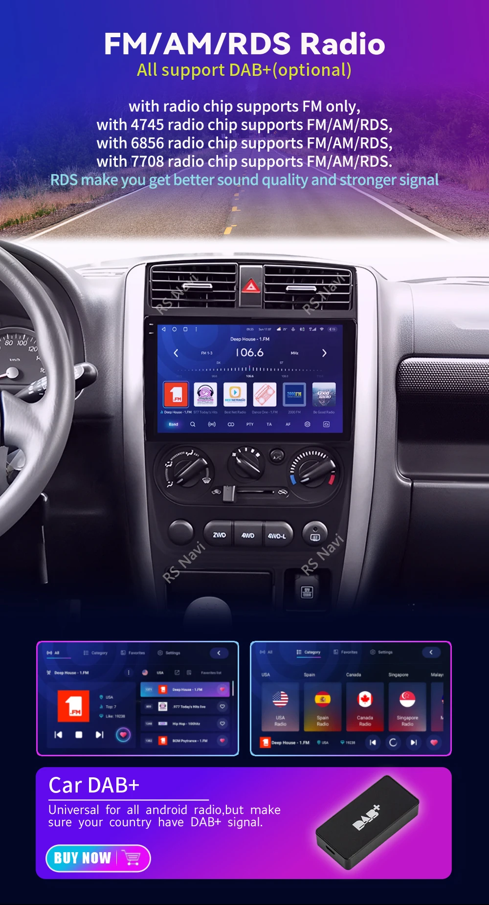 Android 16 Carplay Auto 2K Bildschirm Autoradio Multimedia Player für Suzuki Jimny 3 2005 - 2019 Autoradio GPS Stereo 2din Head Unit – Detail 18