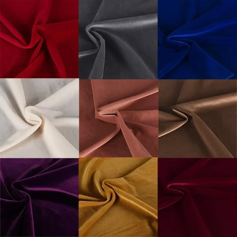 100x155cm Matte Velvet Fabric Four Sided Elastic Thick Cheongsam Dress Cloth Apparel Sewing Fabric Polyester Spandex Material