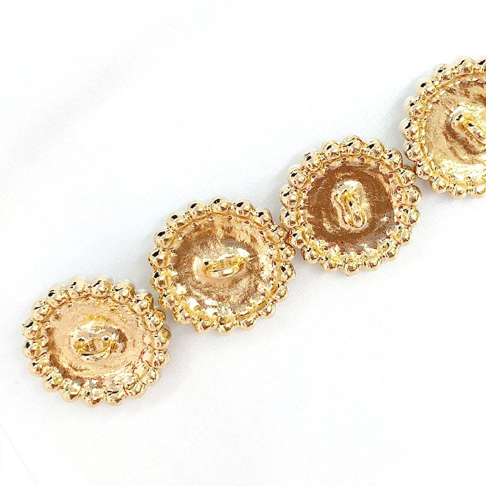 

10Pcs Pearl Buttons Creative Flower Shape Elegant Alloy Clothes Buckles Decoration Sewing Accessories for Women Beige
