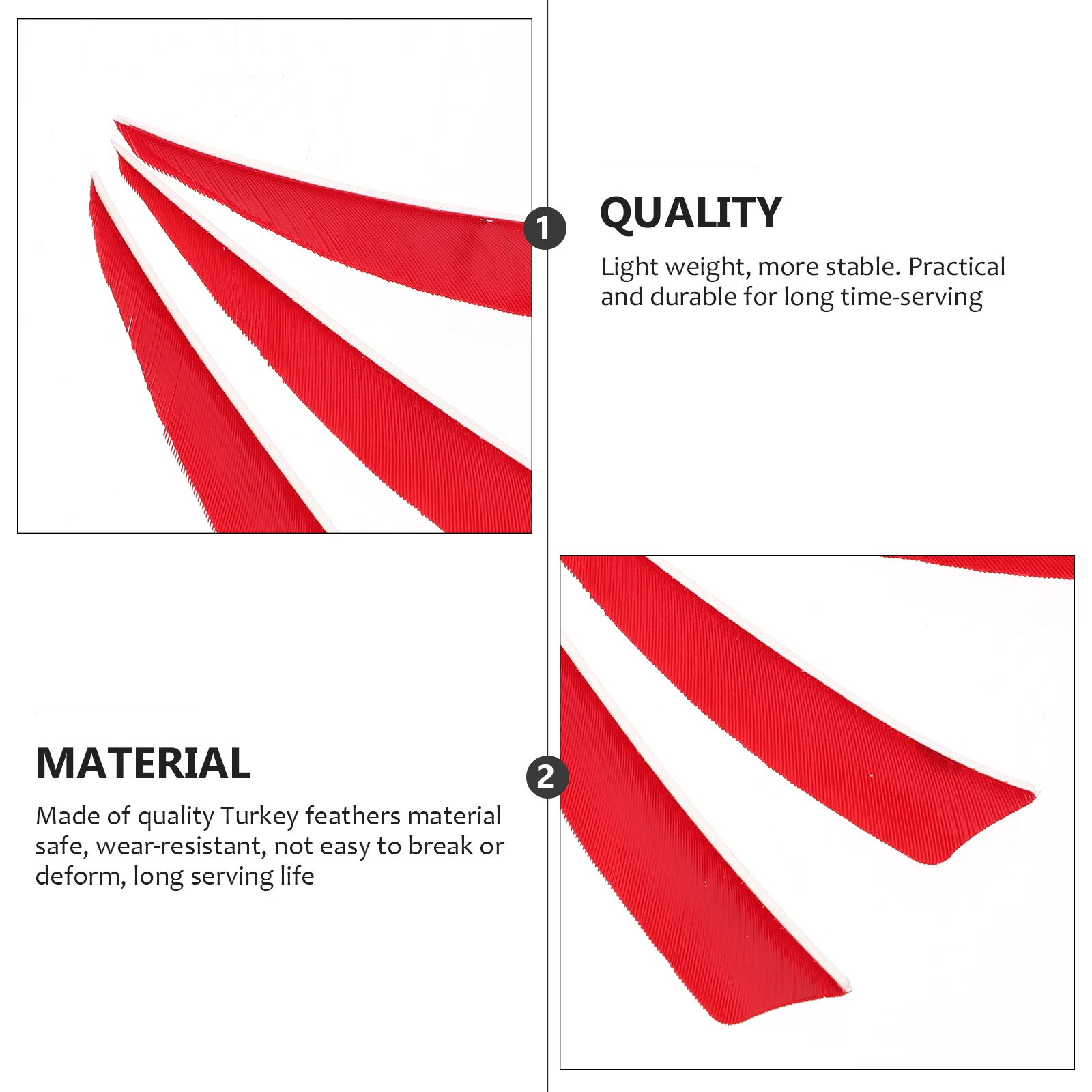 

30Pcs Archery Arrow Tail Turkey Replacement Lightweight Stable Flight Archery Accessory Arrow Tail