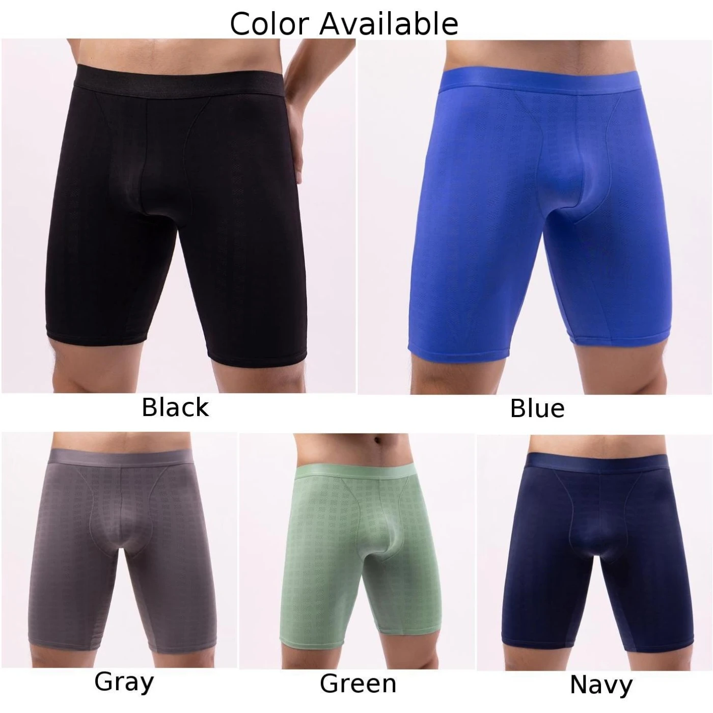 Male Mens Underwear Briefs Comfy Ice Silk Knickers Lingerie Long Leg Panties Plus Size Stretch Underpants Underwears