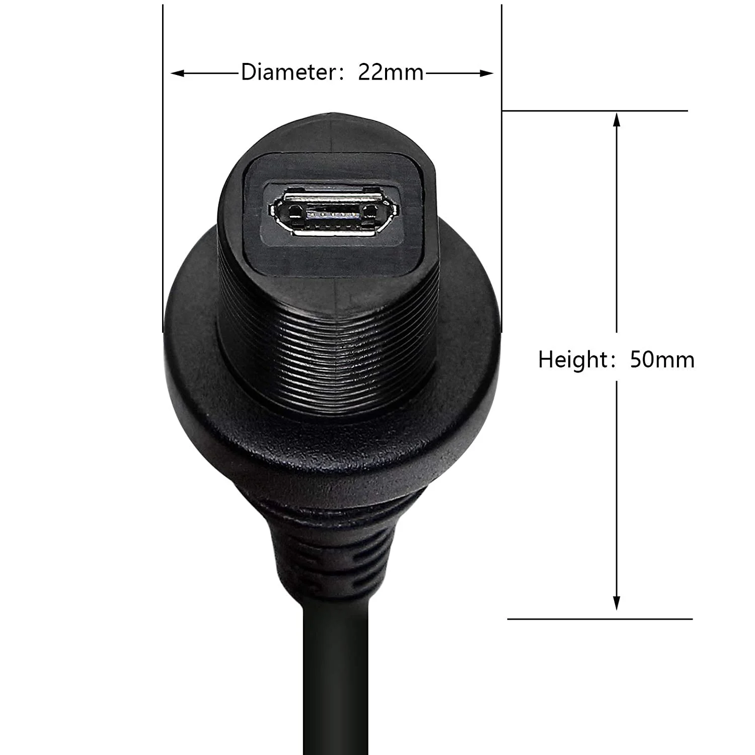 30cm 마이크로 USB 마운트 연장 케이블 대시보드 방수 케이블 자동차 보트 오토바이 트럭용