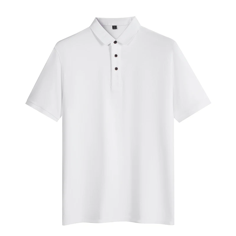 Polo de lapela de negócios masculino, camiseta de manga curta, versátil, monocromática, clássico, simples, jovem, alto nível, verão, 2022