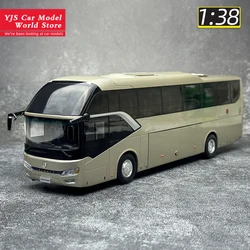 OEM 1:38 Xiamen Golden Travel Kaige Bus Bus model Road version Tour bus car model Holiday gift Birthday gift