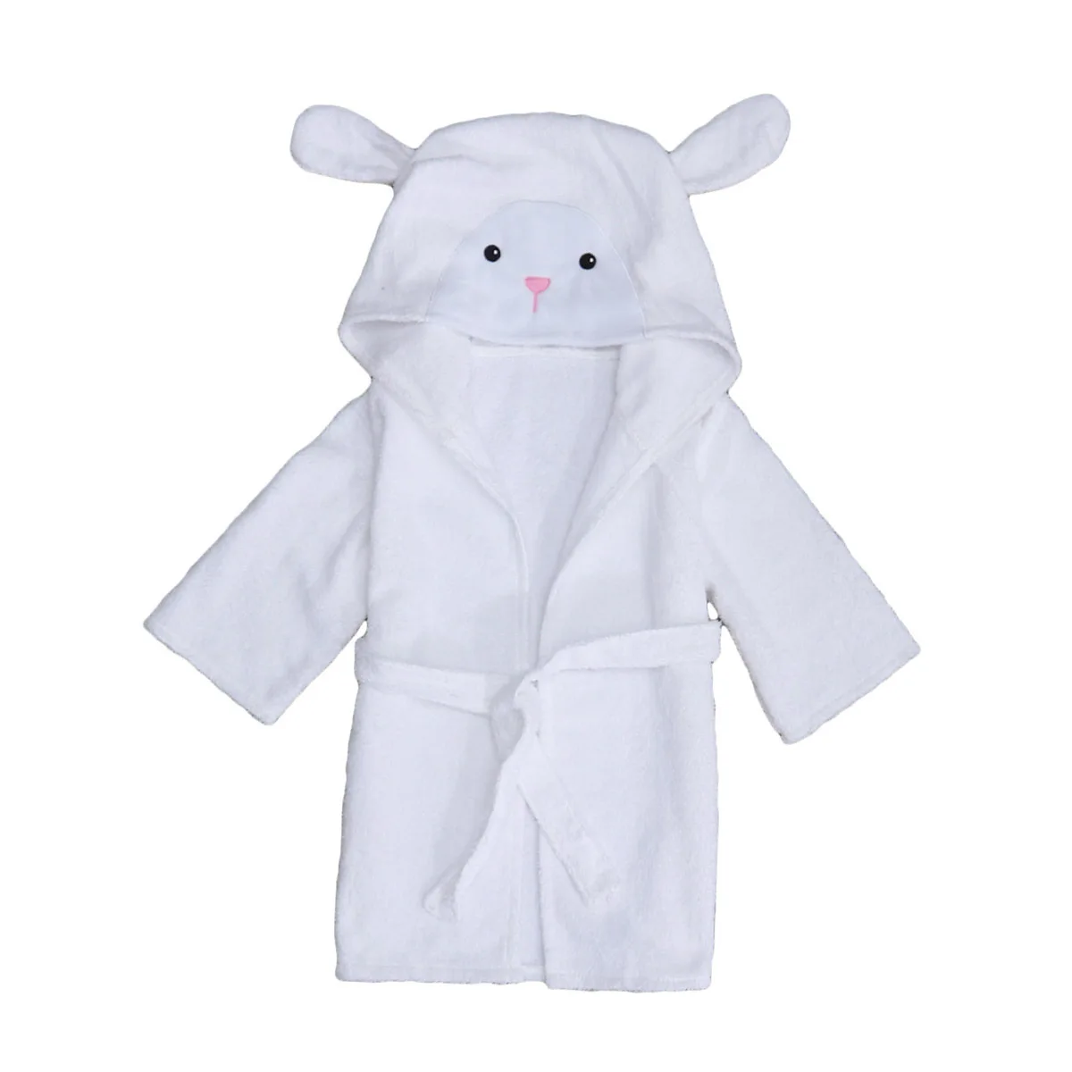 

Animal Bathrobe Cotton Belt Size M 2-3 Years Sheep Pattern Soft Absorbent Quick Dry Toddler Bath Towel