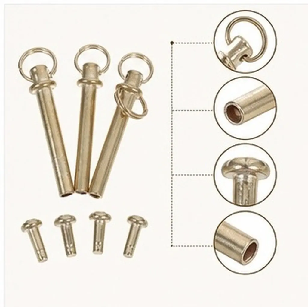 4Sets Folding Fan Shaft Rivets Repairs Kits Gold Plated Shaft Replacement Fasteners for Handmade Paper Cloth Fan Accessories