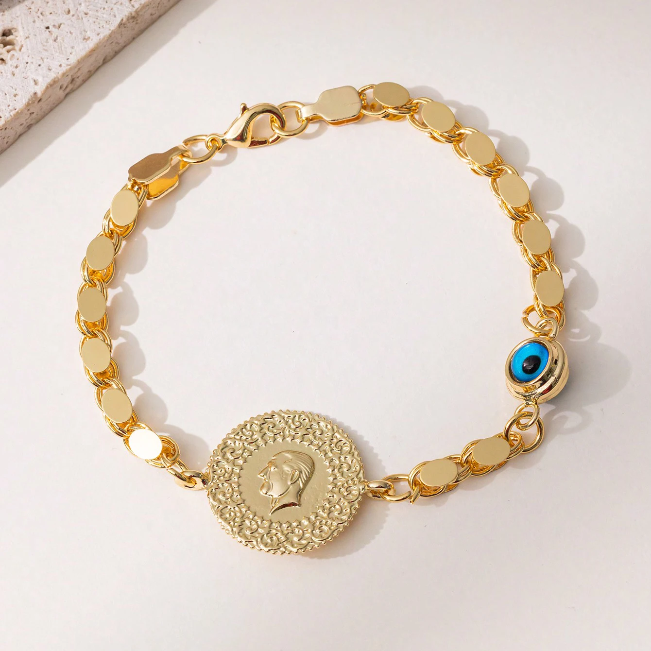 

New Copper Gold Plated Chain Bracelet Turkish Wedding Jewelry Handmade Women's Accessories Mother's Day Gift