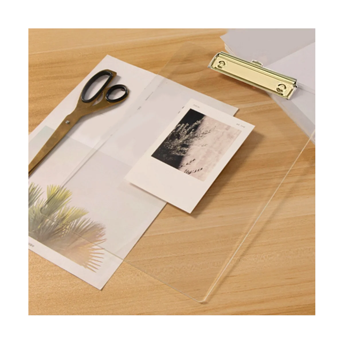 2 упаковки прозрачных акриловых кусачков с золотым зажимом, 8, 8x12, 2 размера букв A4, школьные и домашние принадлежности, офисные принадлежности