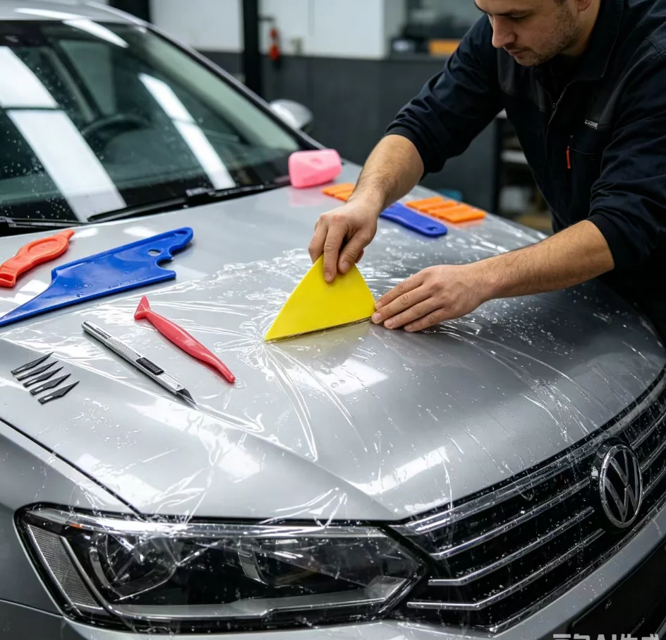 Car Film Wrapping Tool Kit Window Tinting Tools Vinyl Wrap Felt Squeegee Wrap Stick Vinyl Cutter Utility Knife Plastic Scraper