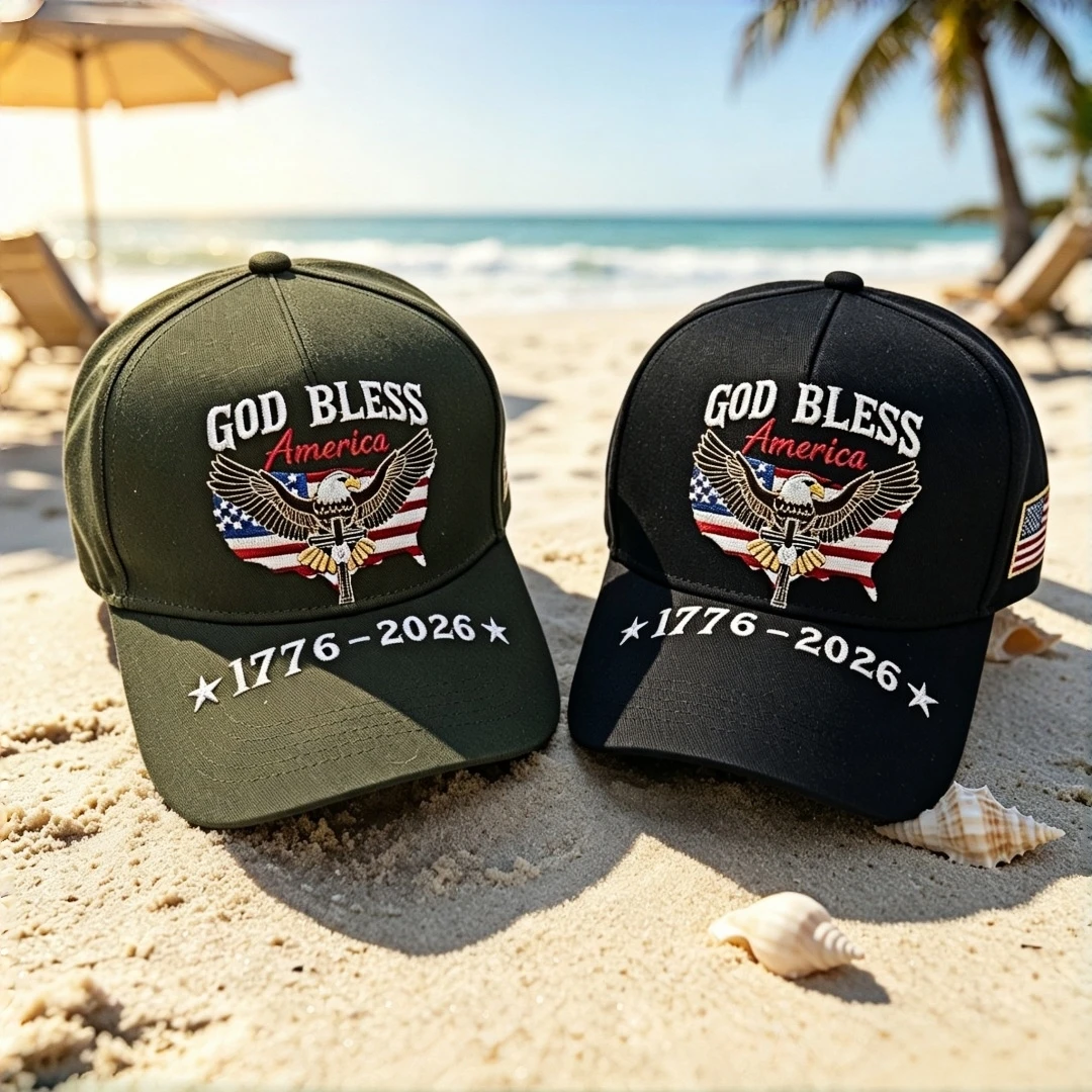 God Bless America Baseball Cap 1776‑2026 Eagle US Flag Embroidered Trucker Hat Unisex Adjustable Patriotic Sun Hat 4th of July P