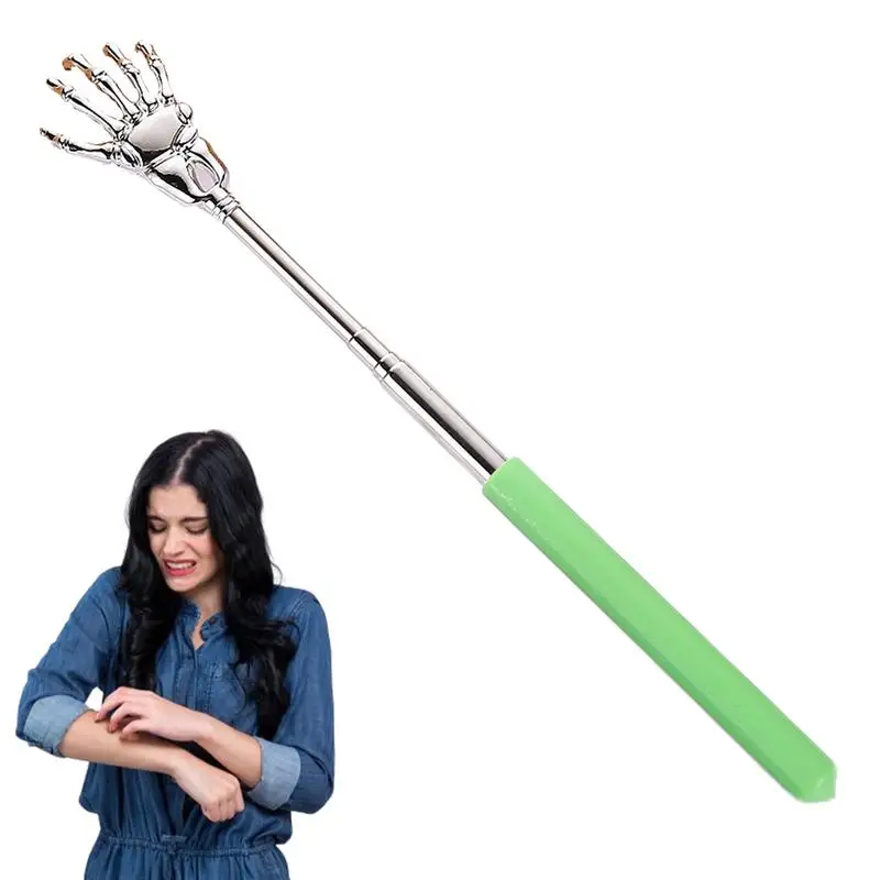 Telescopic Back Scratcher Stainless Steel Hand Shaped Extendable Back Scratchers Hand Massager Backslap Portable Travel Massage