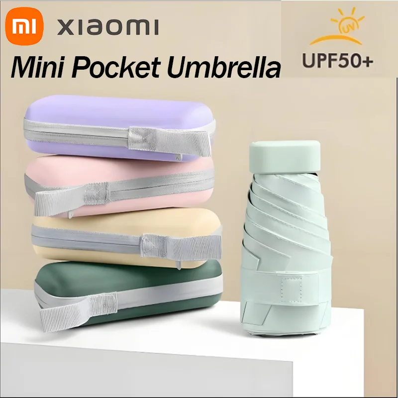 

Мини-компактный карманный зонт Xiaomi для женщин, легкий 6, складной солнцезащитный крем от солнца и дождя, маленькая сумка для карт, зонтики Paraguas