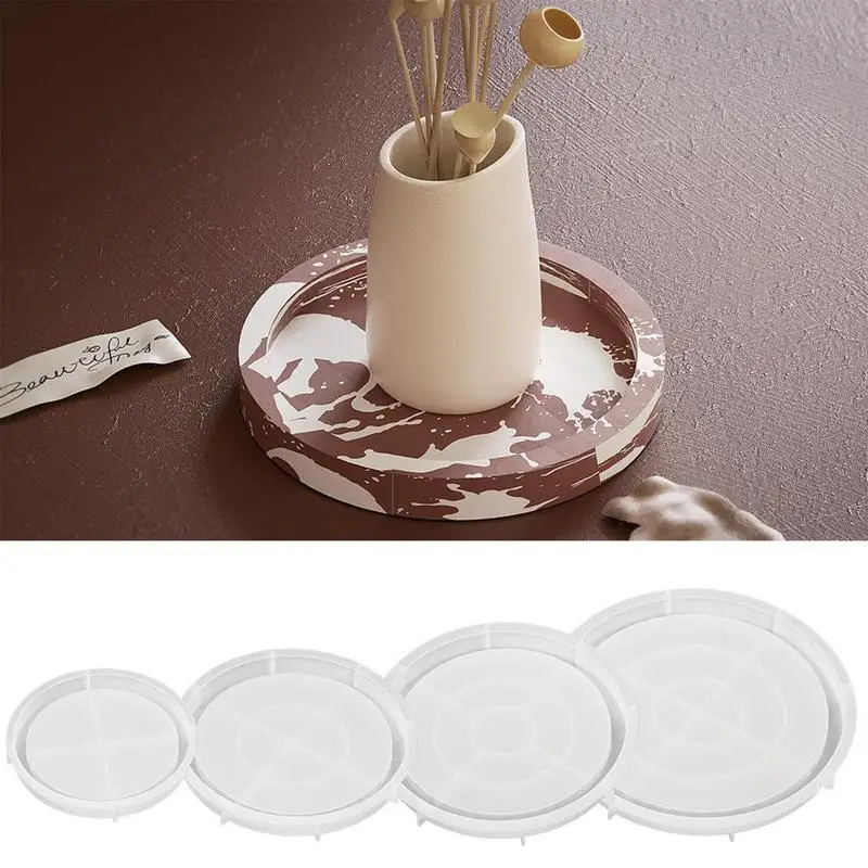 Storage Container Mold DIY Round Organizer Tray Mold Flower Pot Base Mold Easy Release Non-Stick Mold for Coasters Trays Bowl