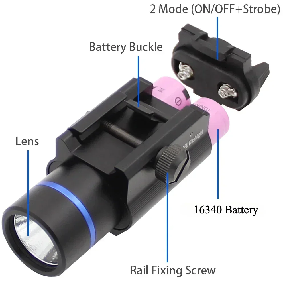 التكتيكية TLR-1 مصباح ليد جيب المعادن 800 لومينز ضوء إحترافي بندقية اكسسوارات 20 مللي متر ل غلوك 17 الادسنس بندقية TLR1 كشاف الشعلة #5