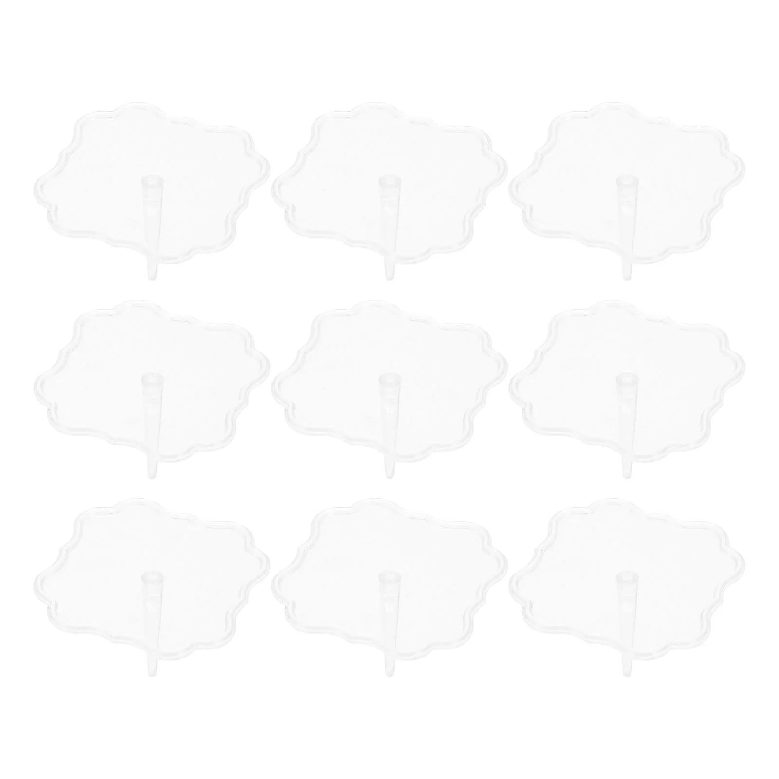 100 Pcs Mini Action Figures Transparent Base Decor Baking Piping Stands Tools Plastic Dessert Nail