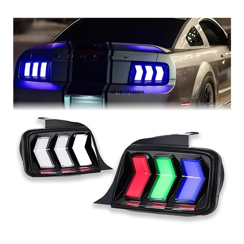 

Mustang 2004-2009 RGB Car LED Tail Light Auto Fog DRL Brake Turn Signal Lamp Plug and Play Automotive Accessories