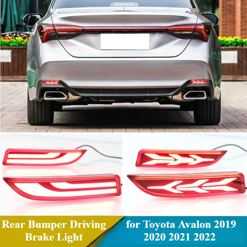 

for Toyota Avalon 2019 2020 2021 2022 Car Rear Fog Lamp LED Rear Bumper Driving Brake Light Dynamic Turn Signal Light Reflector