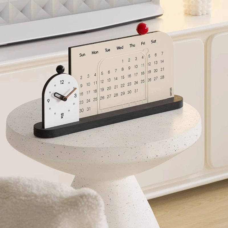 Office Desk Table Clocks Living Room Entrance High Sense of Home Decoration Perpetual Calendar TV Cabinet and Decorative Items