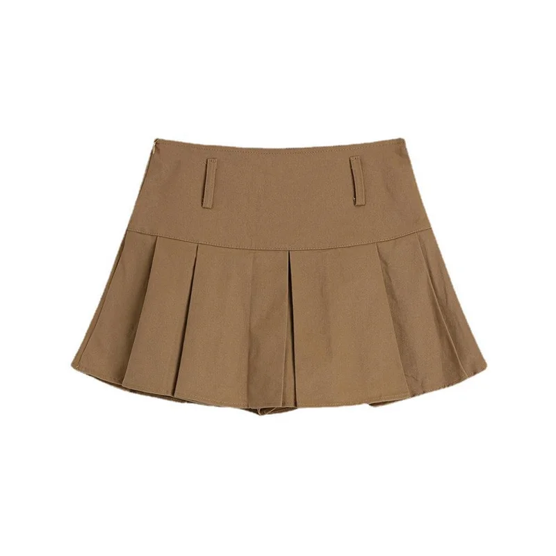 Harajuku Chic Mini Party Pleated Skirts Girl Women Sexy Khaki High Waist A-Line Short Skirt Ins Street Korean Fashion Ladies