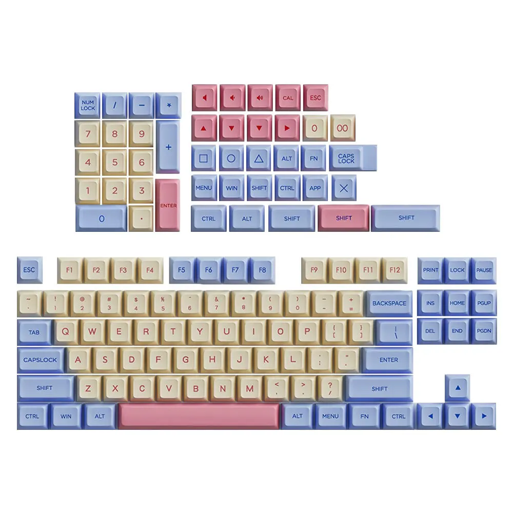 

132Pcs Durable Pbt Keycaps Mechanical Keyboard Replacement Set Universal Gaming Keycap Plastic Accessories