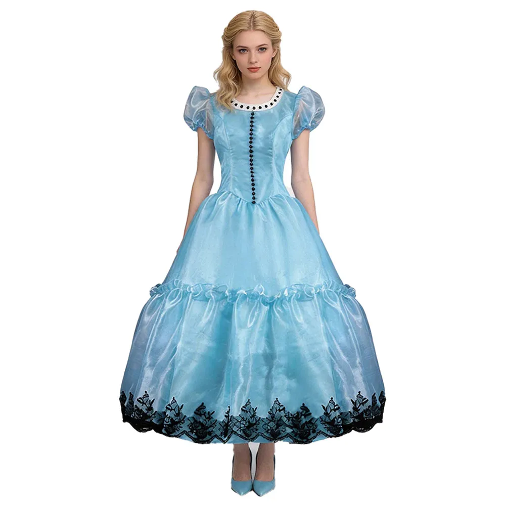 Fantasia Women Mad Cosplay Hat Hatter Costume Cartoon Alice Dress Men Top Pants Outfits Halloween Disfraz Carnival Party Suit view 5