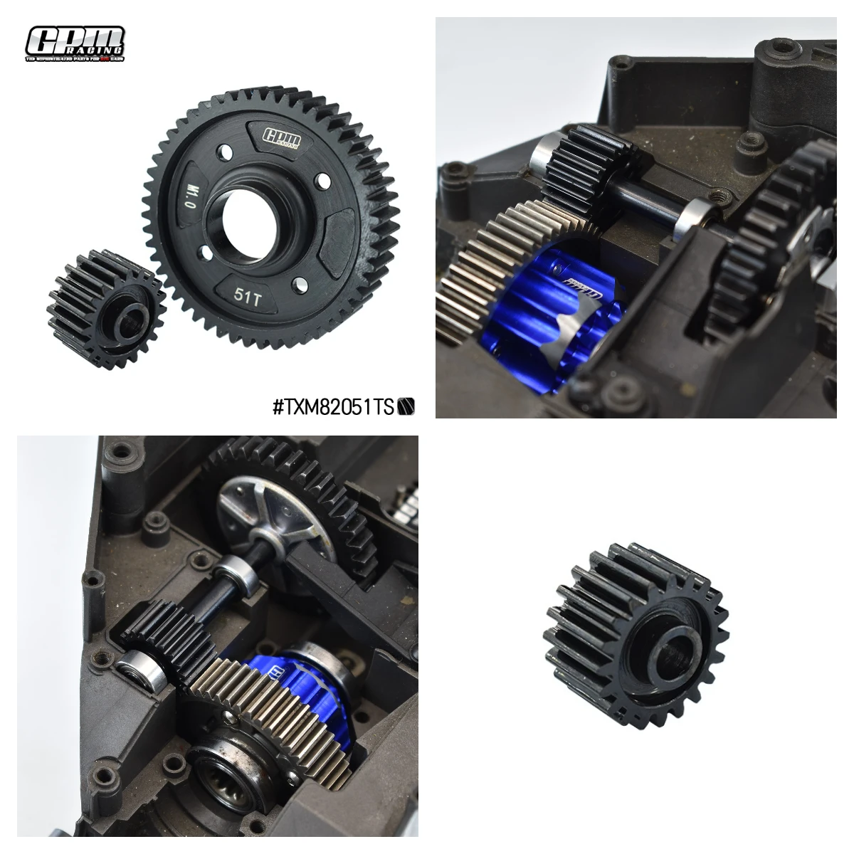 

GPM Medium Carbon Steel Center Diff Output Gear 51T & Input Gear 20T For X-Maxx 77086-4