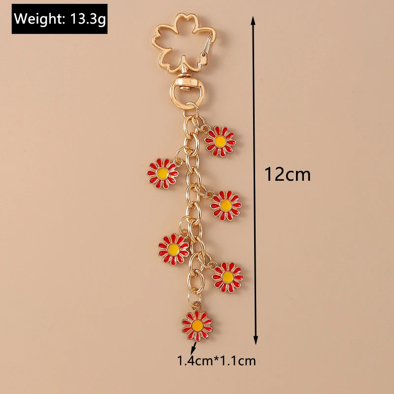 Modischer Bunter Blumen-Schlüsselanhänger für Autoschlüssel, Souvenir-Geschenke für Frauen und Männer, Handtaschen-Anhänger, Schlüsselringe, DIY-Schmuckzubehör – Detail 7