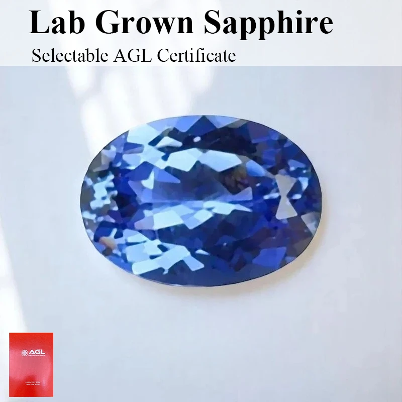 

Lab Grown Sapphire cornflower color Oval Cut 10x14mm 8ct VVS1 Gemstone for Diy Jewelry Making with Certificate