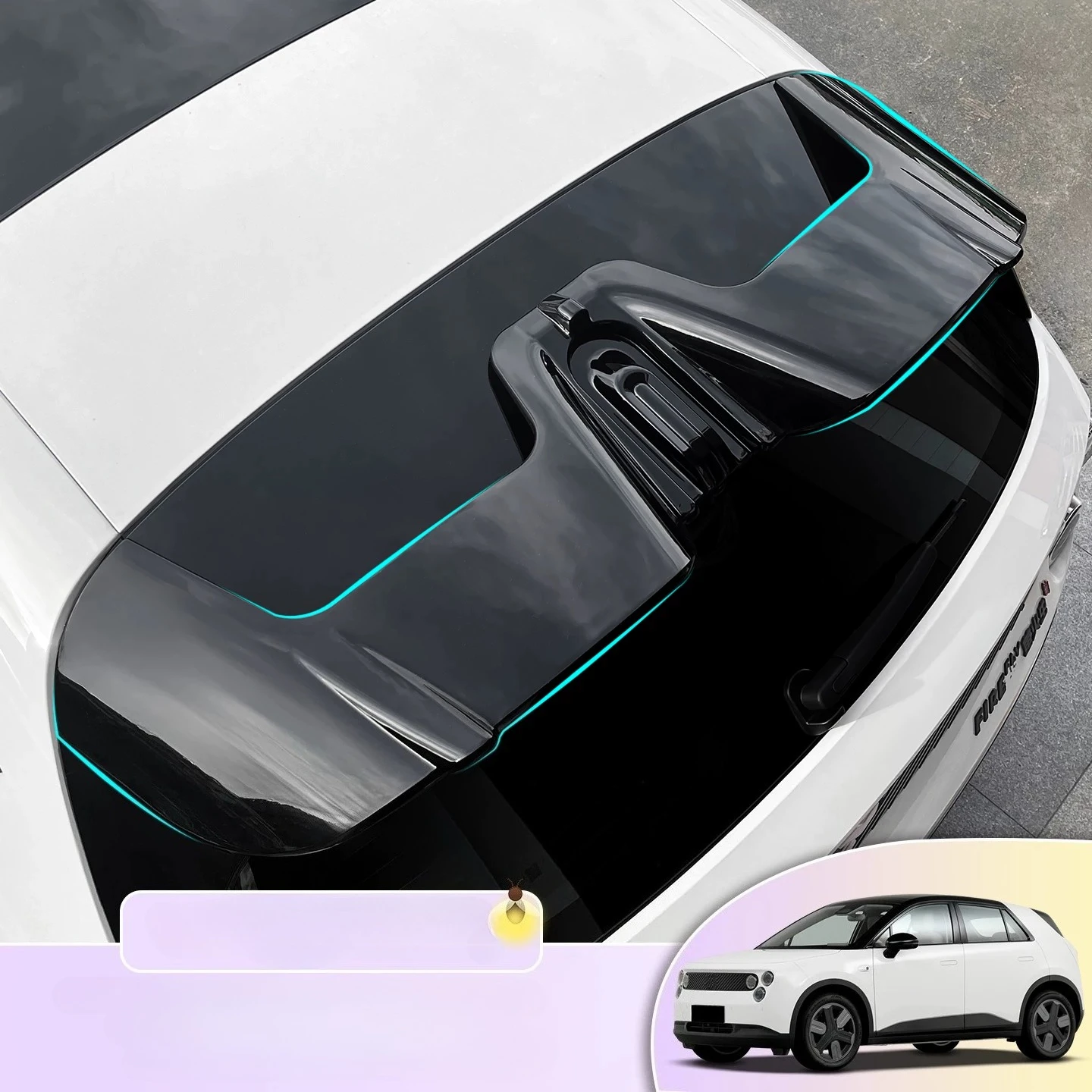 For NIO Firefly Rear Spoiler Sport Style Black Roof Wing Non-Drilling Rear Diffuser Personalized Modification Accessories