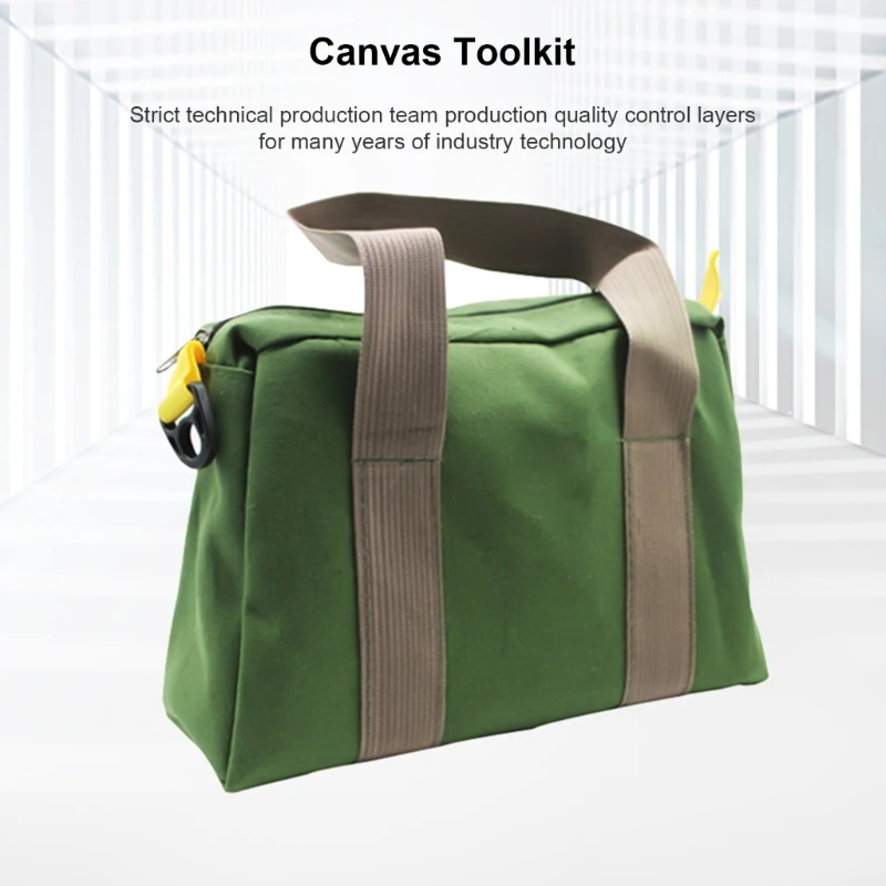 12'' Portable Carpentry Bag Multifunctional Tool Bag Wear-Resistant Tool Repair Storage Bag Large Capacity Electrician Bag