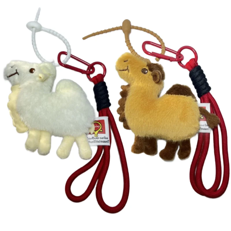 

Camel Keychain Anti Loss Wristband Key Chain Cute Plush Bag Pendant for Handbag or Backpack Decoration Desert Tourism Gifts