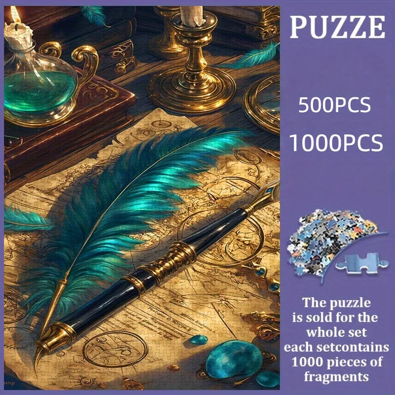 

Enchanted Wizardry Stationery Scene Jigsaw Puzzle Adult Fantasy Theme Intellectual Game Home Leisure Decorative Puzzle Toy