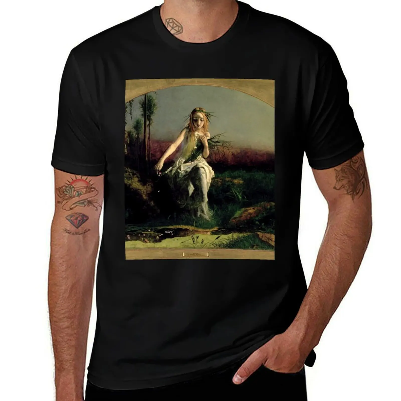 Ophelia 1852 - Arthur Hughes T-Shirt Christmas Casual Short Sleeve Top T-Shirt