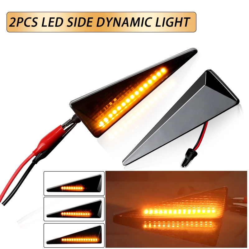 2PCS  Led Dynamic Side Marker Turn Signal Light For Renault Megane MK2 CC Espace MK4 Scenic MK2 Wind Avantime Thalia 2 Vel Satis