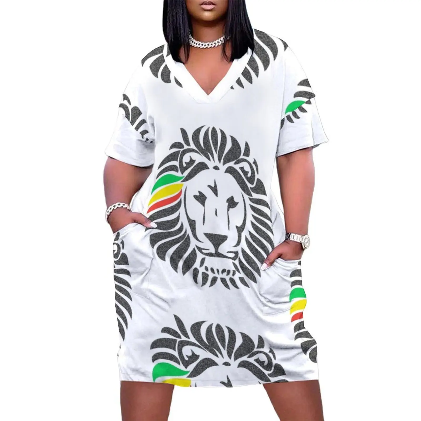 

Lion Tuff Loose Pocket Dress womens clothing elegant dresses plus sizes