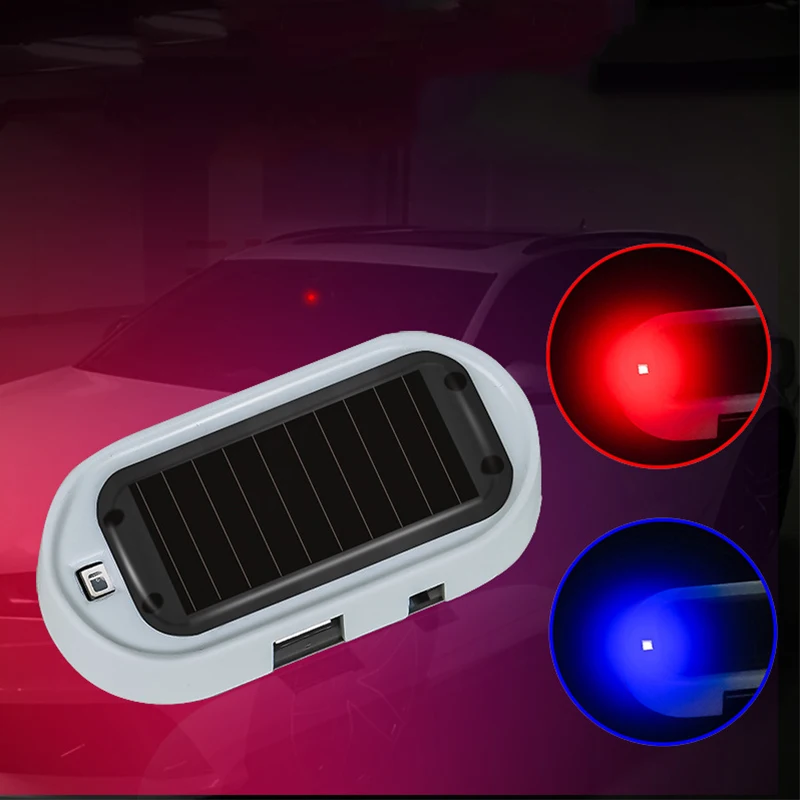 LED Solar Powered Fake Security Light Simulated Dummy Alarm Car Wireless Warning Anti-Theft Caution Lamp Auto Accessoire