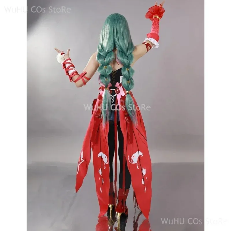 

DY20XT8Аниме игра Wuthering Waves фразолова красный паук лилия костюм великолепное платье униформа косплей костюм парик Хэллоуин вечерние Outf@