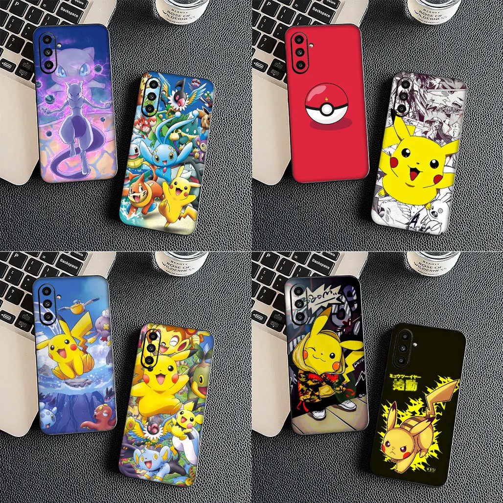 Mewtwo P-Pokemons Mew P-Pikachus غطاء جراب هاتف لسامسونج غالاكسي A26 A36 A05 A06 A25 A56 A35 A54 A53 A52 S21 S20 FE Coque