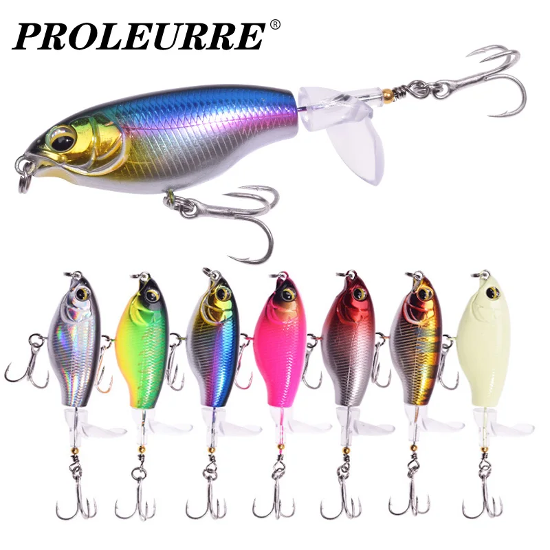 1Pcs 7.5cm 6.5g Topwater FIshing Lure Artificial Baits Blowups Rotating Tail Fishing Tackle Crankbait Wobblers