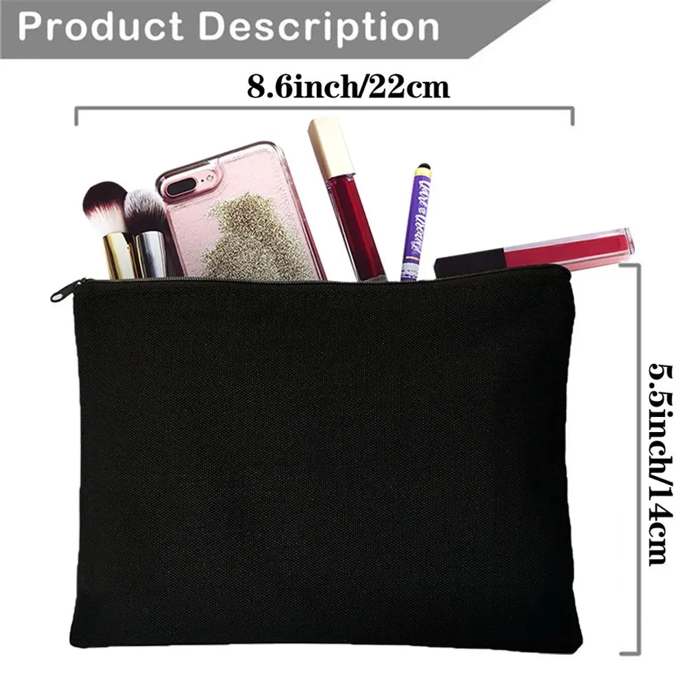 Zipper Storage Pouch Decorated With Teacher Print Practical Cosmetic Makeup Bag for Brushes Pens Phone Keys